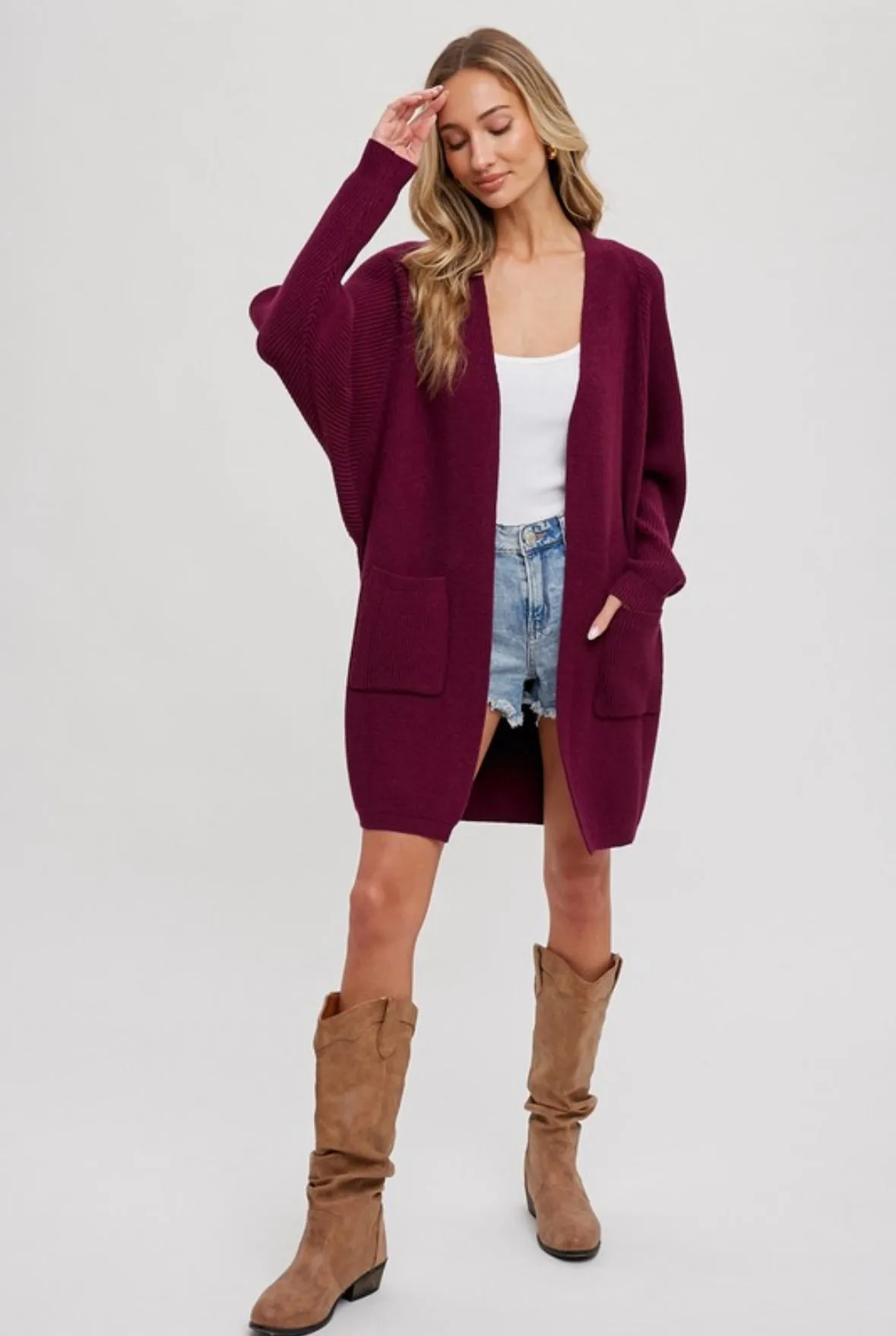 Open Front Batwing Cardigan