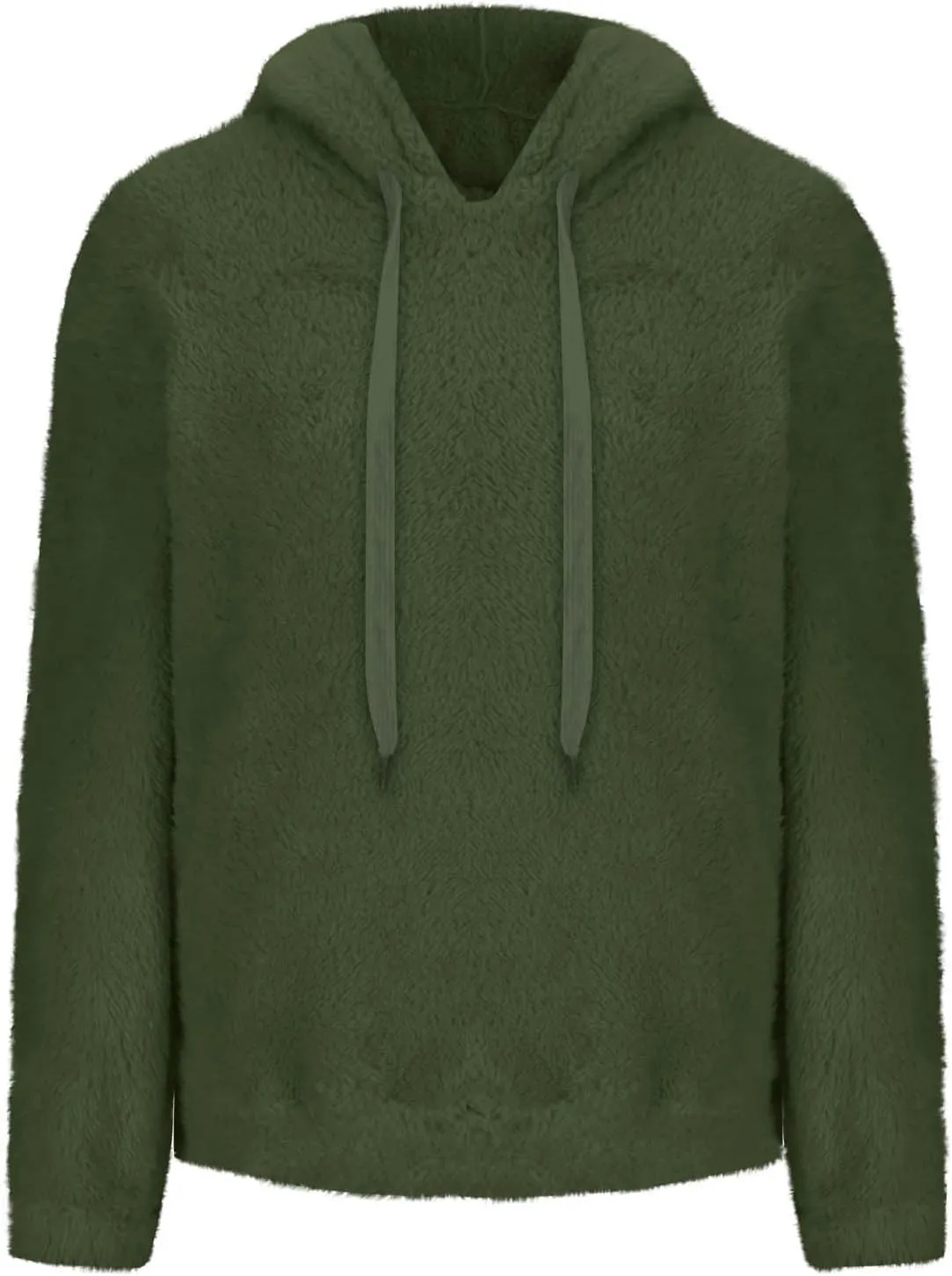 Oversized Fleece Hoodies For Women Comfy Long Sleeve Drawstring Hooded Fuzzy Sweatshirt Winter Solid Color Pullover