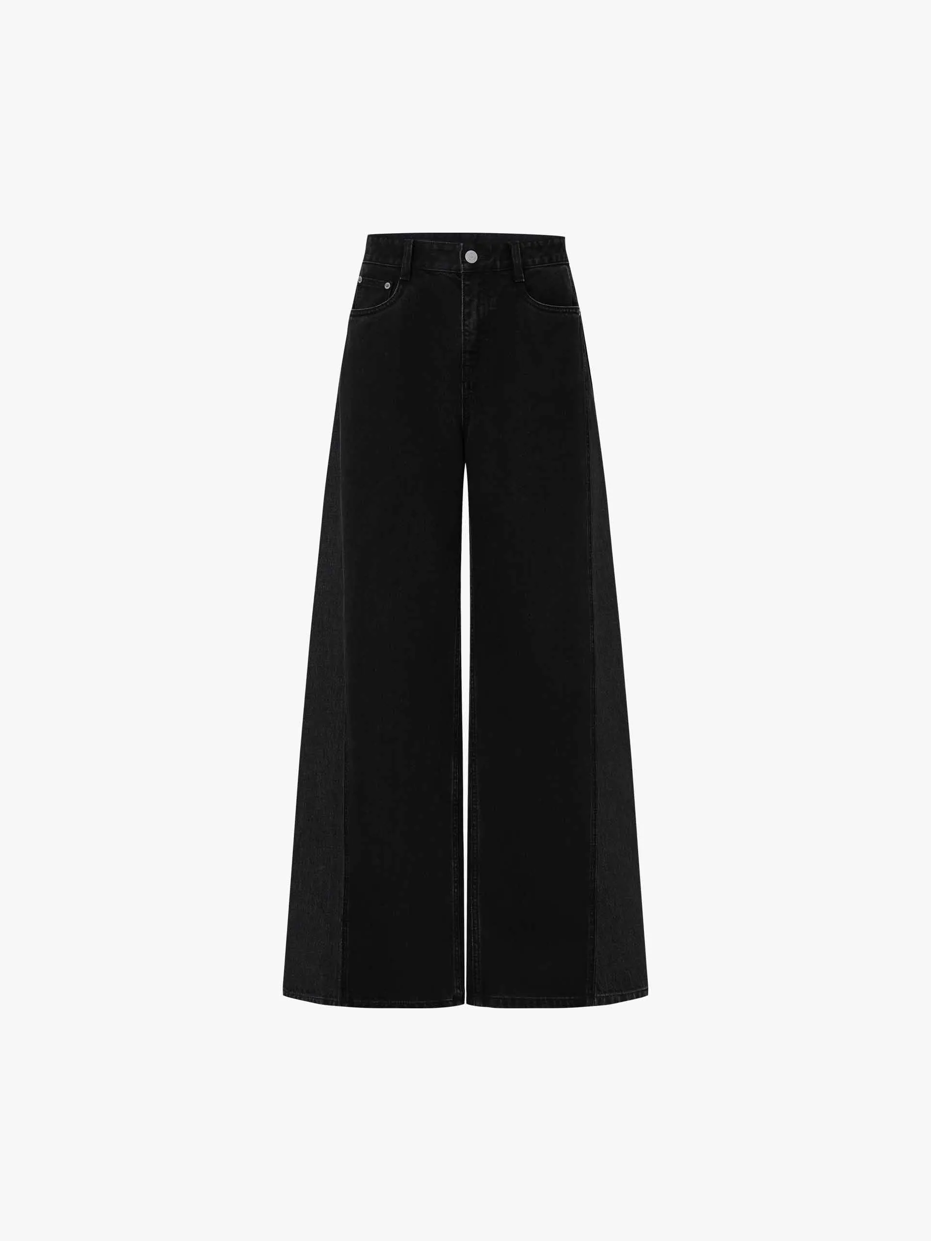 Paneled Wide Leg Jeans