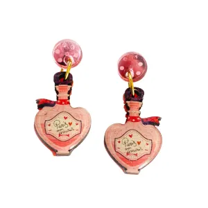 Paris Mon Amour Perfume Bottle Statement Earrings