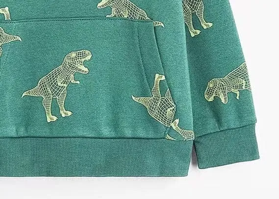 Prehistoric Dinosaur Fleece Hoodie