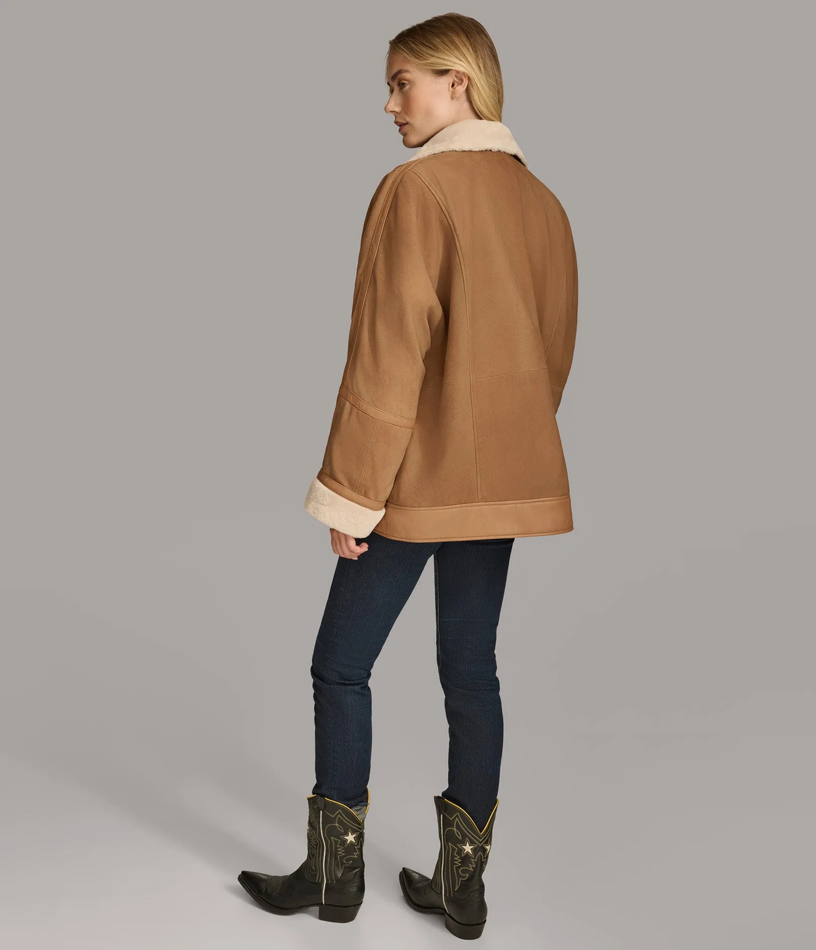 Ramona Faux Shearling Oversized Moto