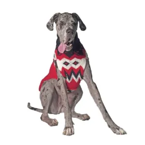 RED FAIRISLE WOOL DOG SWEATER