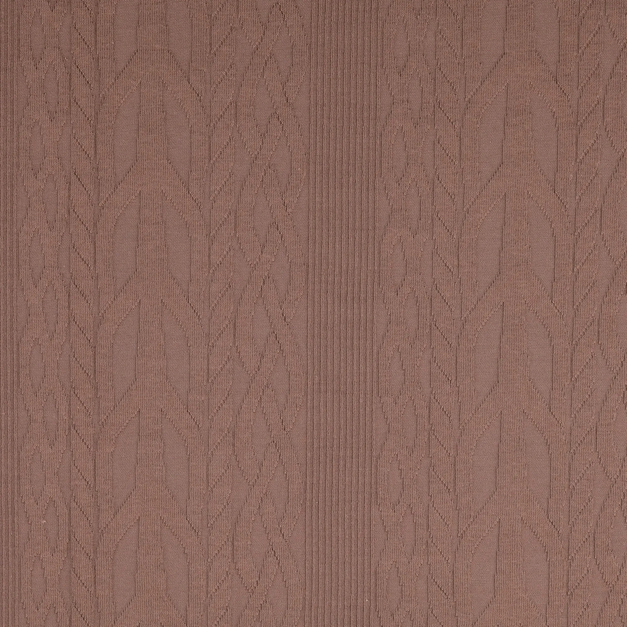 REMNANT 0.75 Metre - Cotton Cable Knit Fabric in Brown