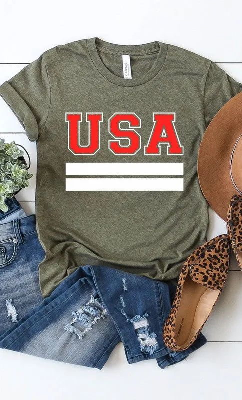 Retro Varsity USA Patriotic Graphic Tee