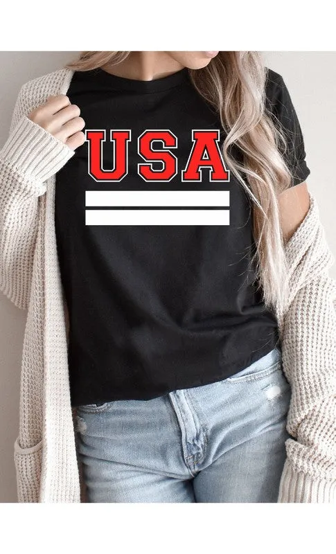 Retro Varsity USA Patriotic Graphic Tee