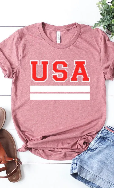 Retro Varsity USA Patriotic Graphic Tee