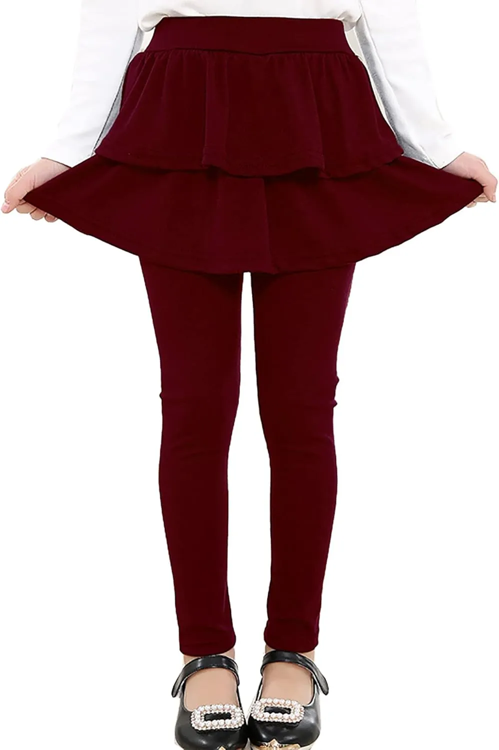 RieKet Girls School Uniform Pants Warm Stretchy Athletic Leggings with Skirt 2-14 Years