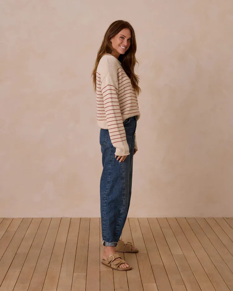 Rylee   Cru Women's Jacques Sweater, Poppy Stripe