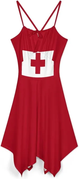 Summer Dresses for Women Ukraine Flag Camisole Dress Casual Loose Beach Dresses