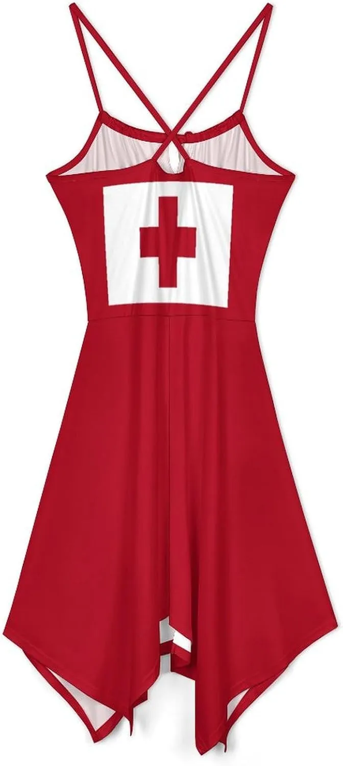 Summer Dresses for Women Ukraine Flag Camisole Dress Casual Loose Beach Dresses