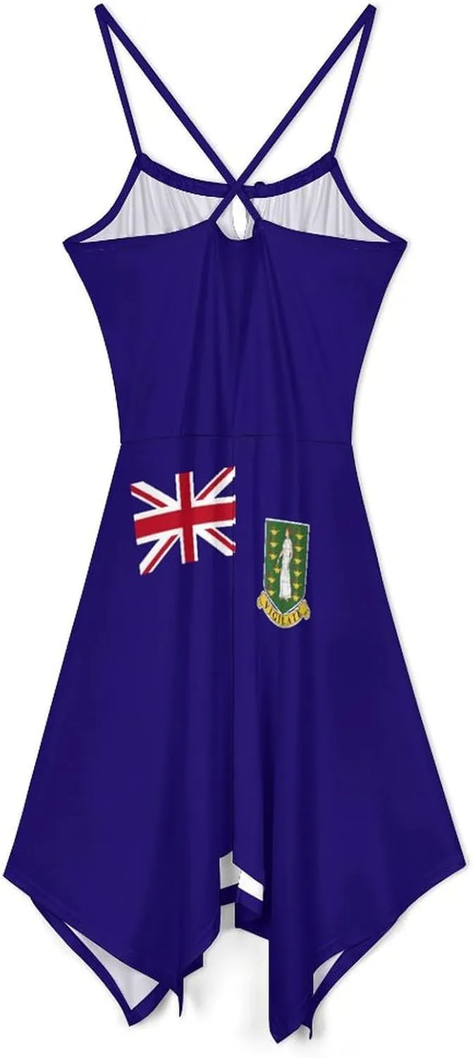 Summer Dresses for Women Ukraine Flag Camisole Dress Casual Loose Beach Dresses