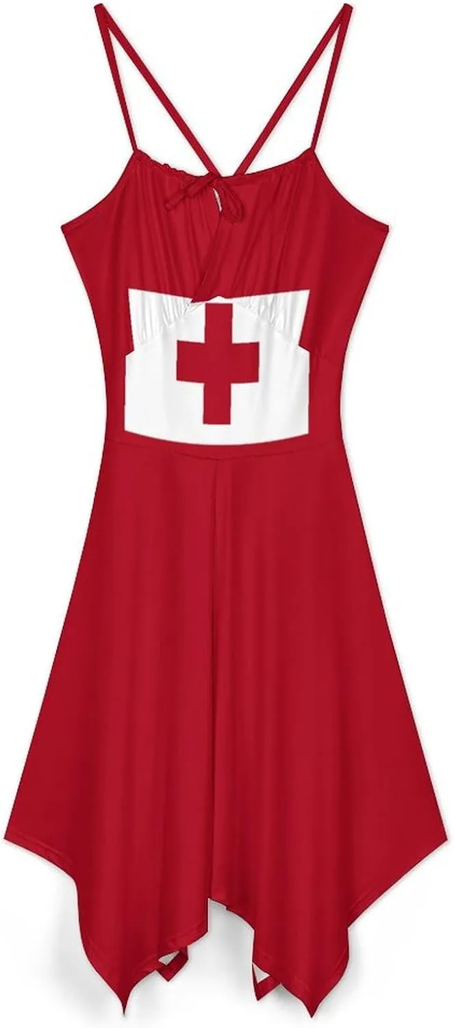 Summer Dresses for Women Ukraine Flag Camisole Dress Casual Loose Beach Dresses