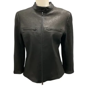 Susan Bender Black Moto Cross Leather Jacket