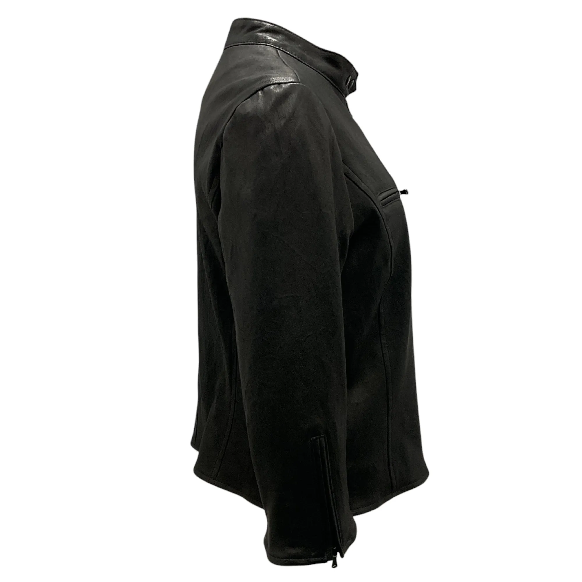 Susan Bender Black Moto Cross Leather Jacket