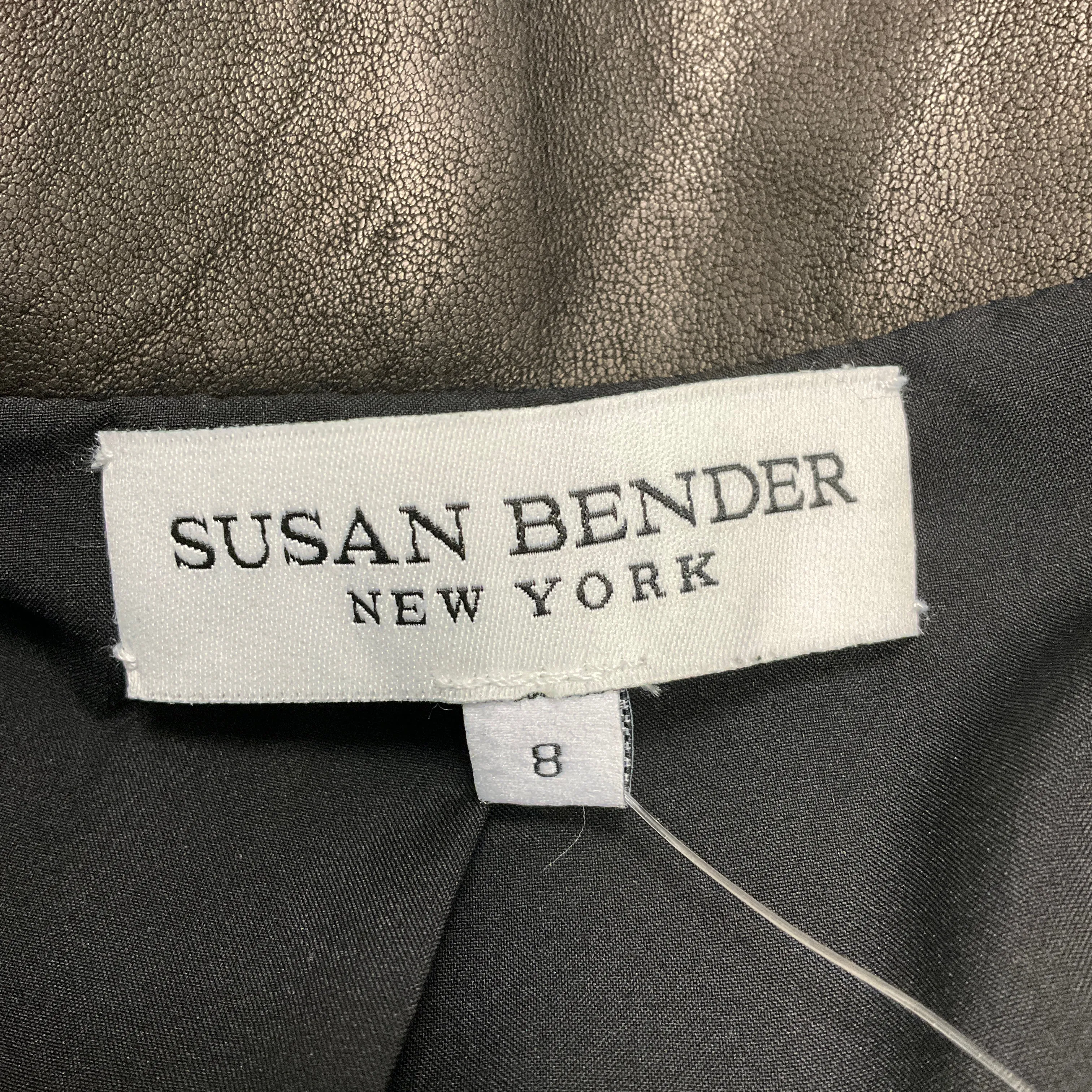 Susan Bender Black Moto Cross Leather Jacket