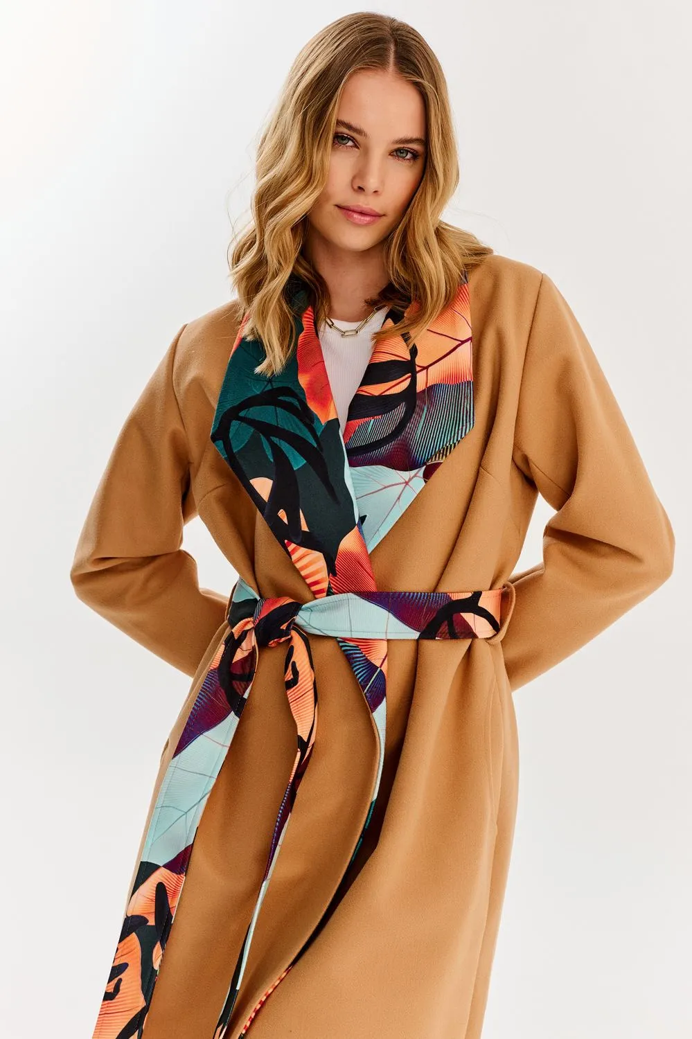 Tropical Rain tied coat