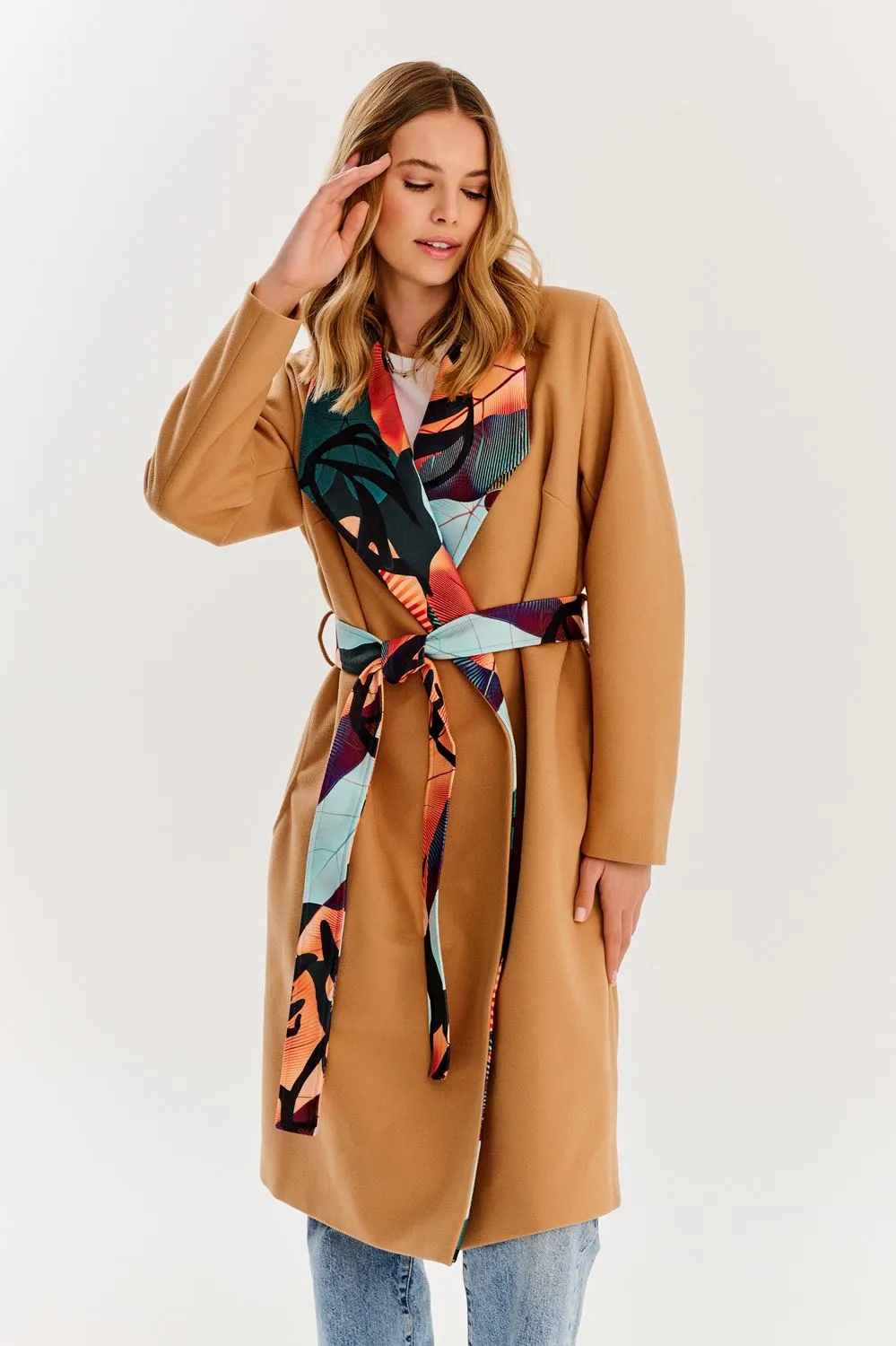 Tropical Rain tied coat