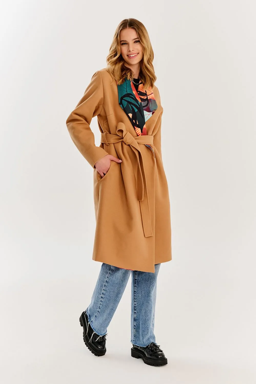 Tropical Rain tied coat