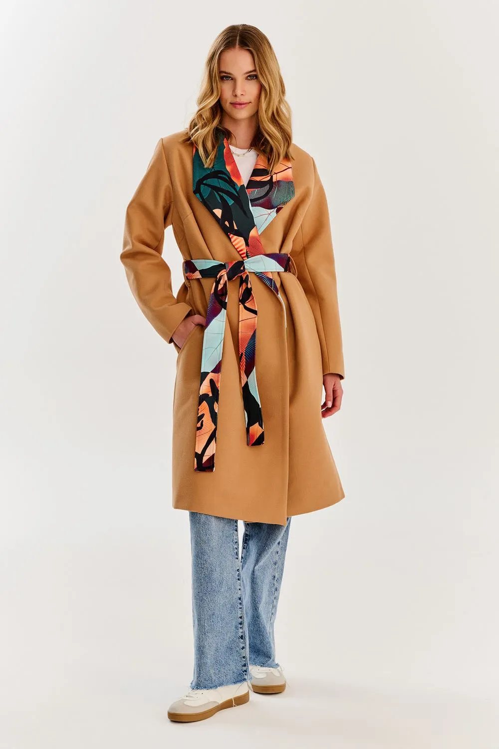 Tropical Rain tied coat