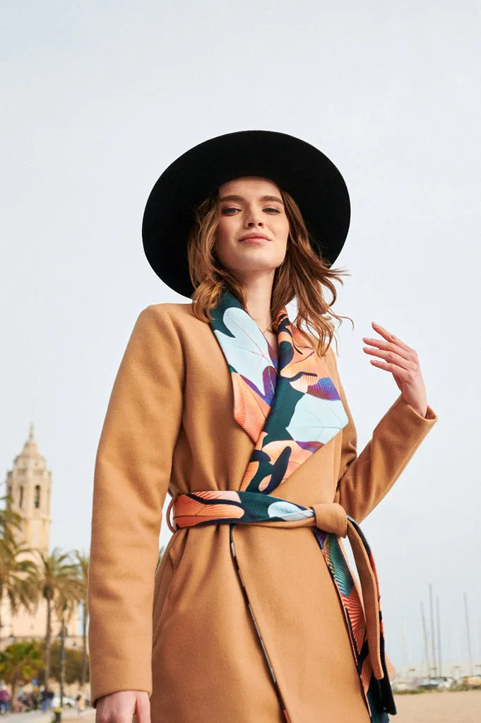 Tropical Rain tied coat