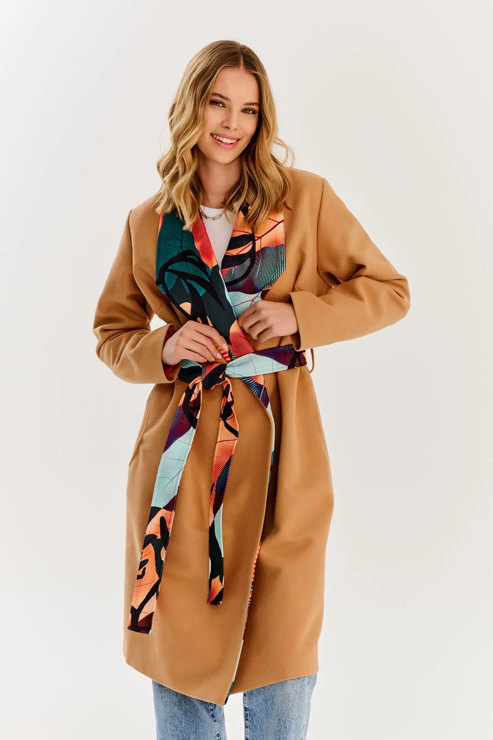 Tropical Rain tied coat