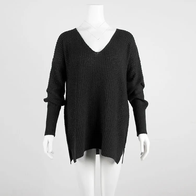 V-Neck Loose Oversized Long Sleeve Women Sweater