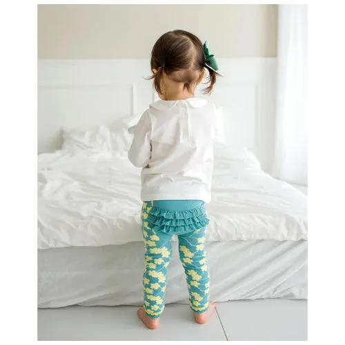 Vaenait Baby Ruffled Leggings  Mint Floral