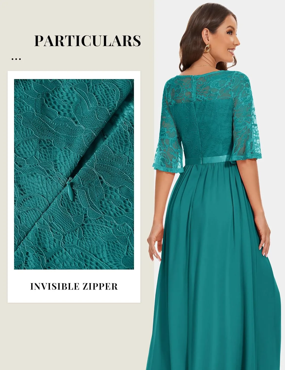Wedtrend Women's Formal Dresses 2025 Wedding Guest Dress Bell Sleeve Bridesmaid Dresses Maxi Evening Dress