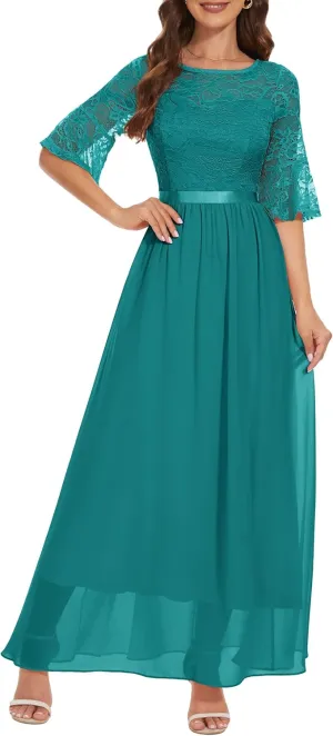 Wedtrend Women's Formal Dresses 2025 Wedding Guest Dress Bell Sleeve Bridesmaid Dresses Maxi Evening Dress