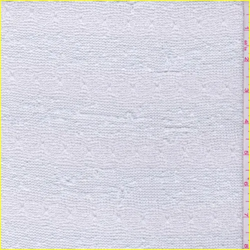White/Pale Blue Slubbed Sweater Knit Fabric
