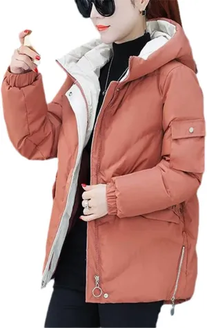 Winter Women Parkas Hooded Warm Thicken Coat Wadded Down Jacket Cotton-Padded Short Parka