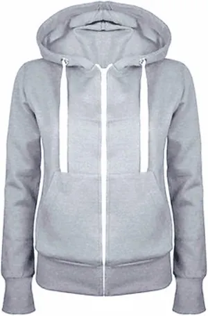 Women Casual Full Zip Up Hoodie Long Sleeve Fall Sweatshirts Jacket Solid Color Comfy Loose Hoodies Tops with Pockets
