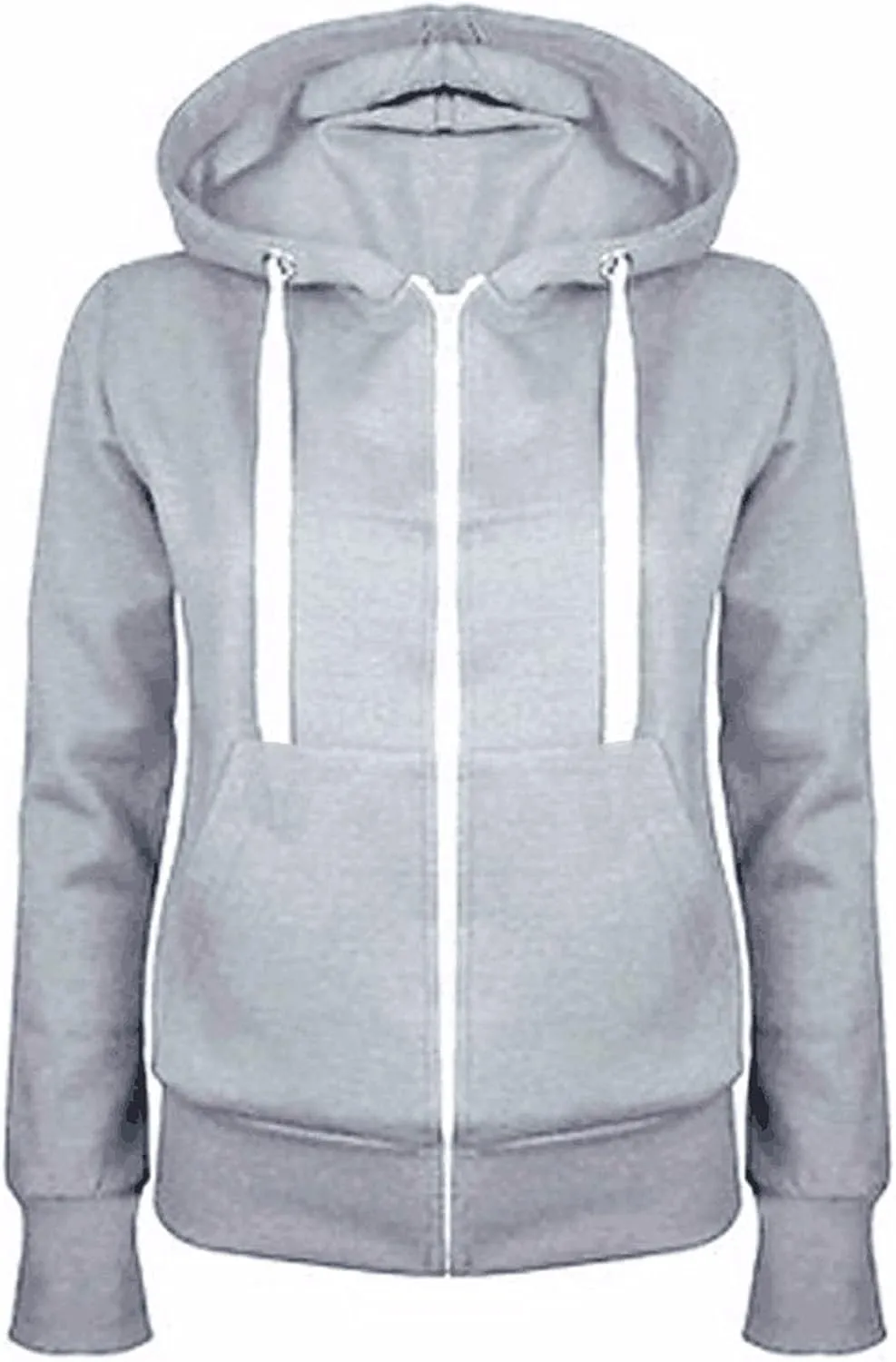 Women Casual Full Zip Up Hoodie Long Sleeve Fall Sweatshirts Jacket Solid Color Comfy Loose Hoodies Tops with Pockets