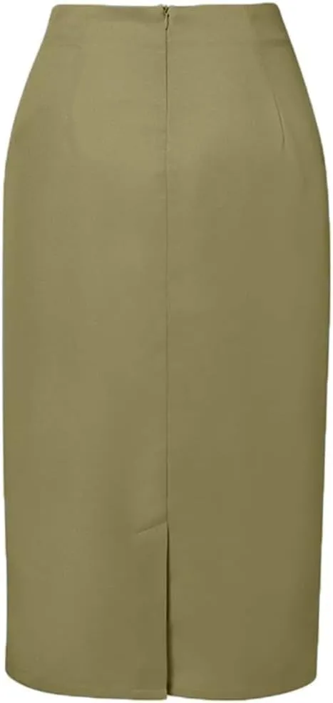 Women Elegant High Waist Skirts Office Skirts Fashion Summer Sexy Pleated Casual Loose Solid Color Midi Skirts