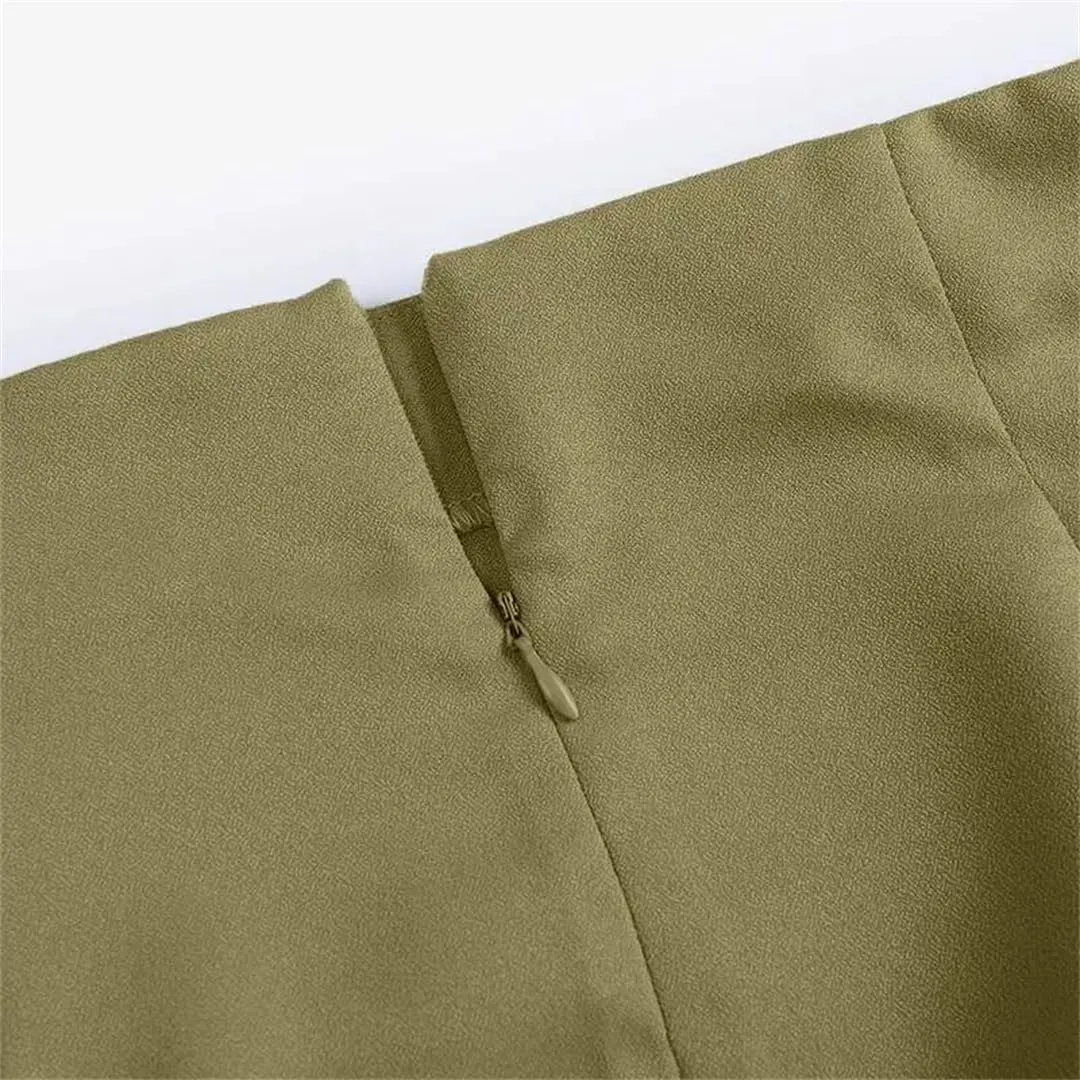 Women Elegant High Waist Skirts Office Skirts Fashion Summer Sexy Pleated Casual Loose Solid Color Midi Skirts