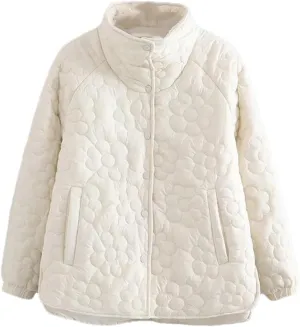 Women Parka Winter Stand Collar With Thick Loose Cotton Jacekt Padded Coat