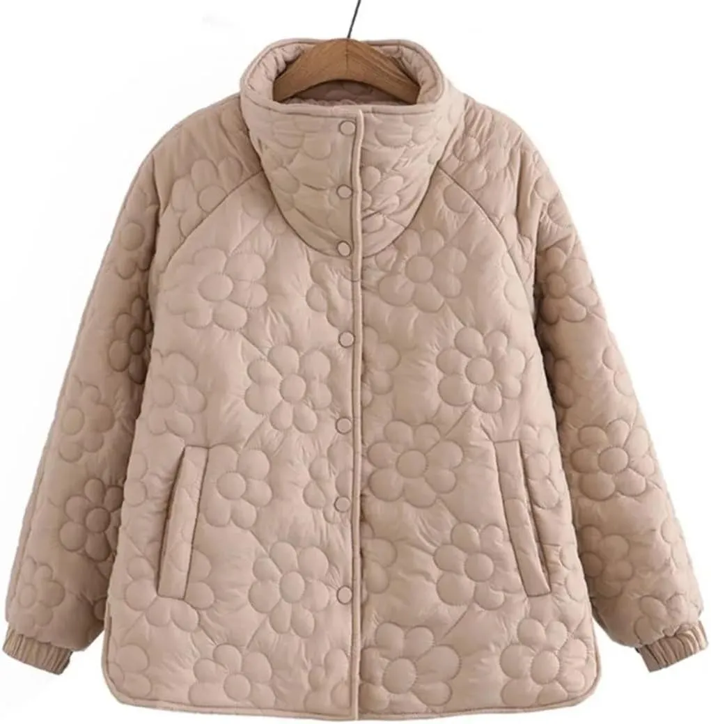 Women Parka Winter Stand Collar With Thick Loose Cotton Jacekt Padded Coat