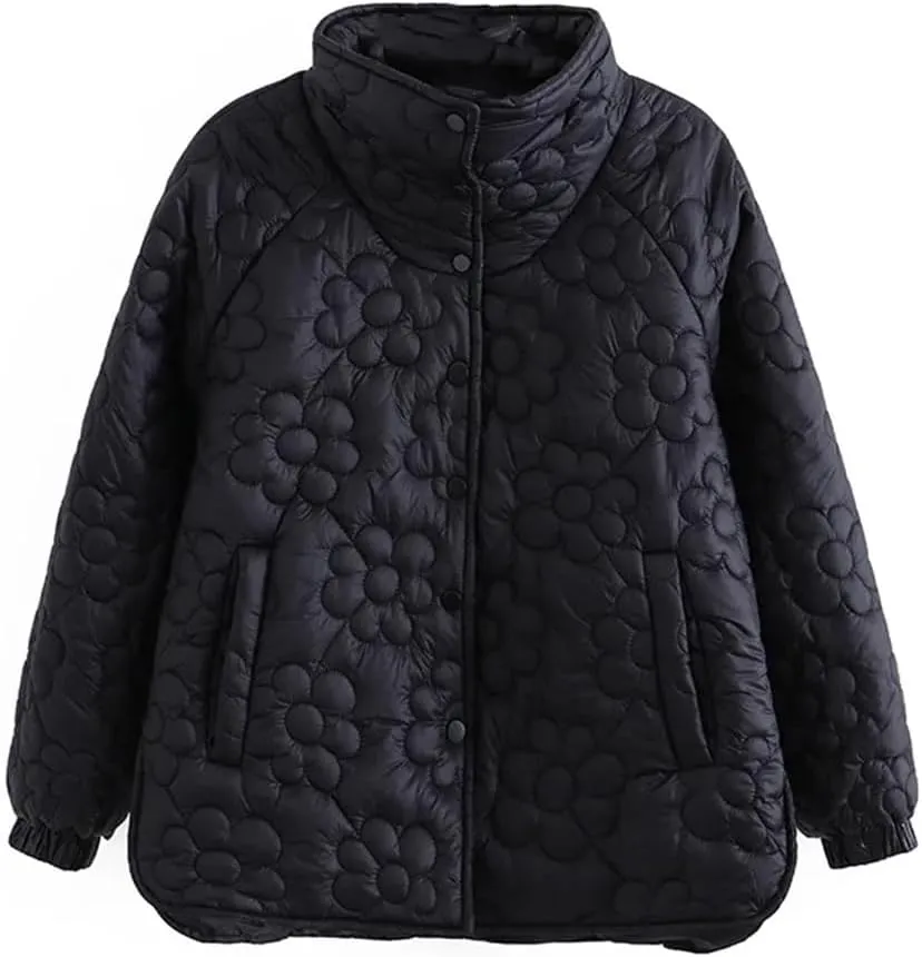 Women Parka Winter Stand Collar With Thick Loose Cotton Jacekt Padded Coat