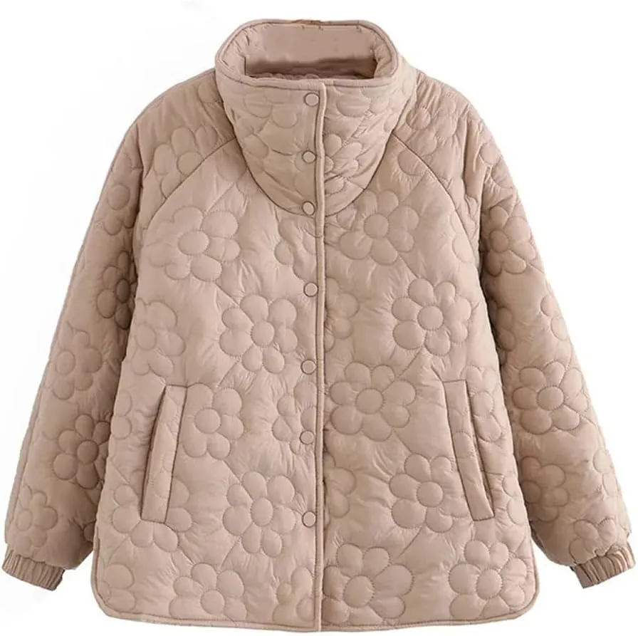 Women Parka Winter Stand Collar With Thick Loose Cotton Jacekt Padded Coat