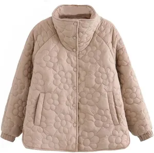 Women Parka Winter Stand Collar With Thick Loose Cotton Jacekt Padded Coat