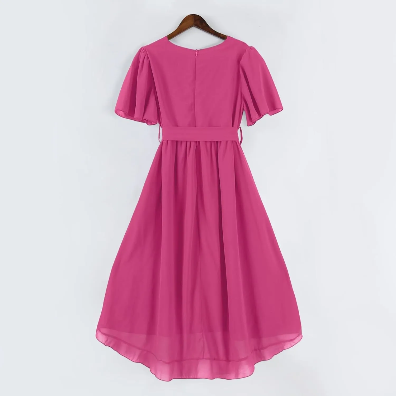 Womens Boho Floral Printed Chiffon Dresses 2025 Elegant V Neck Summer Wedding Prom Cocktail Midi Dresses