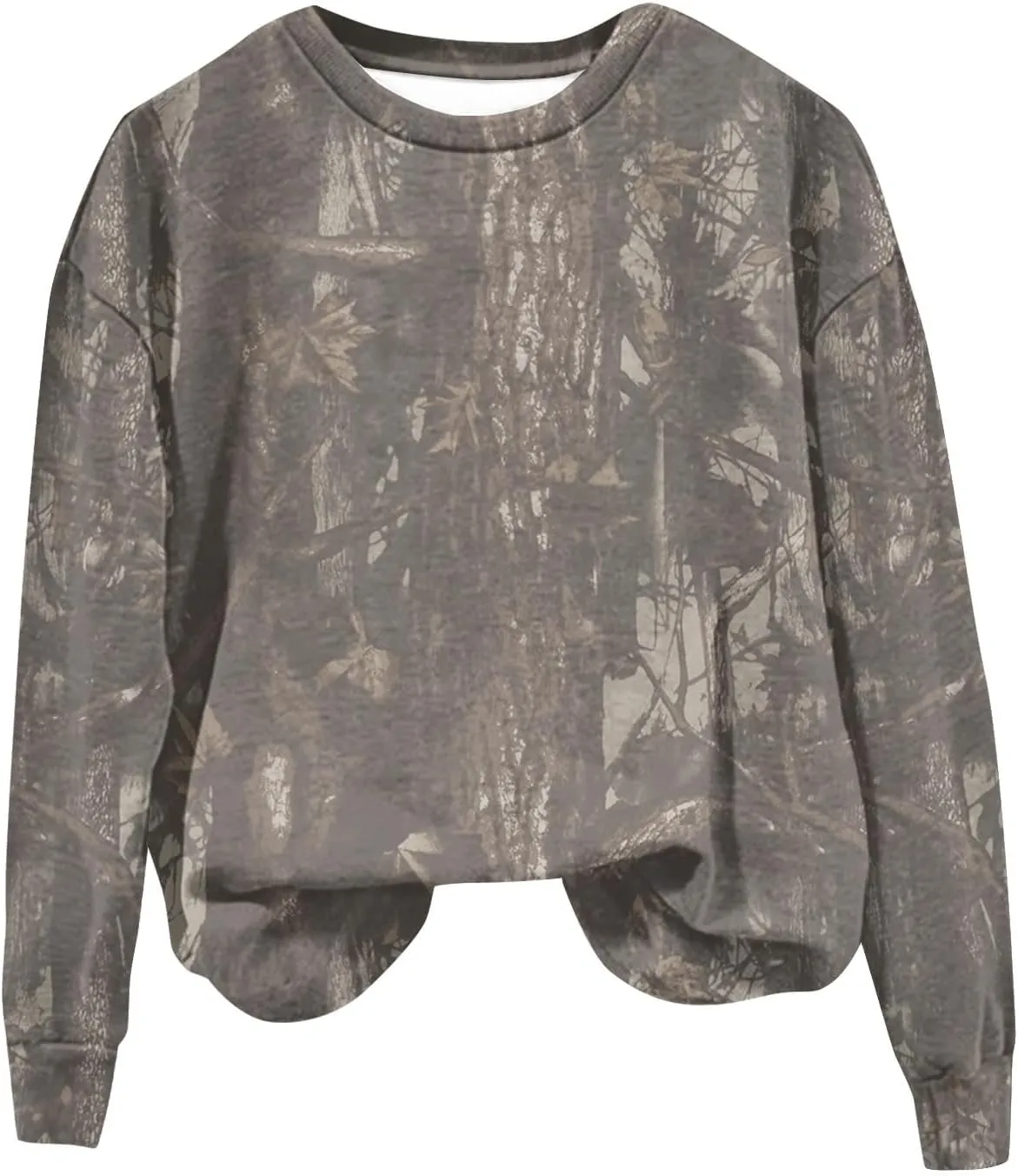 Womens Camo Oversized Sweatshirts Y2k Graphic Sweater Crewneck Long Sleeve Pullover Shirts