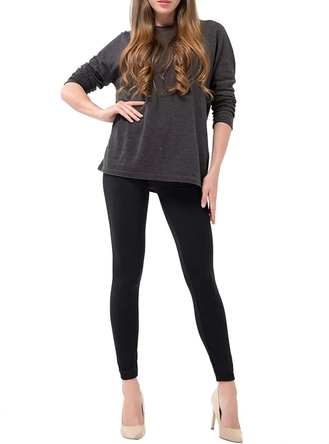 Women's Fleece Lined Leggings Thermal High Waist Tummy Control Yoga Pants Winter Slimming Workout Running Pants