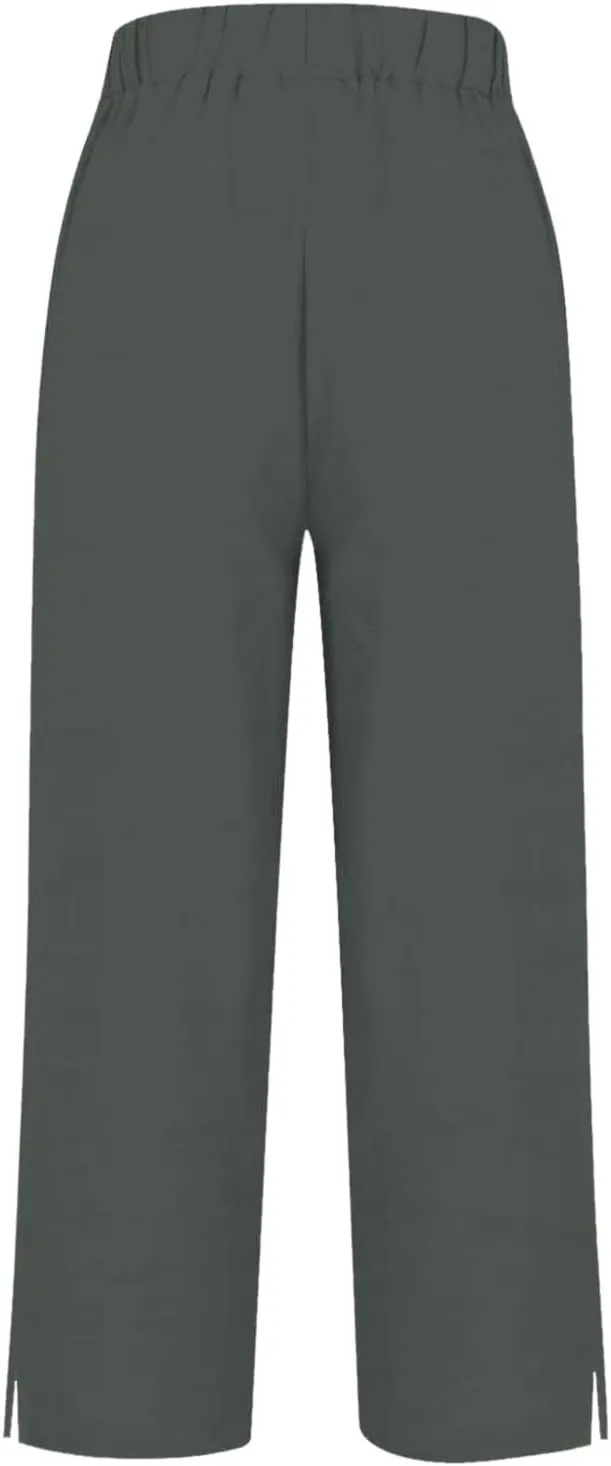 Womens Summer Flowy Linen Pants Going Out Hawaiian Beach Active Athletic Sweatpants Trendy High Waist Casual Trousers