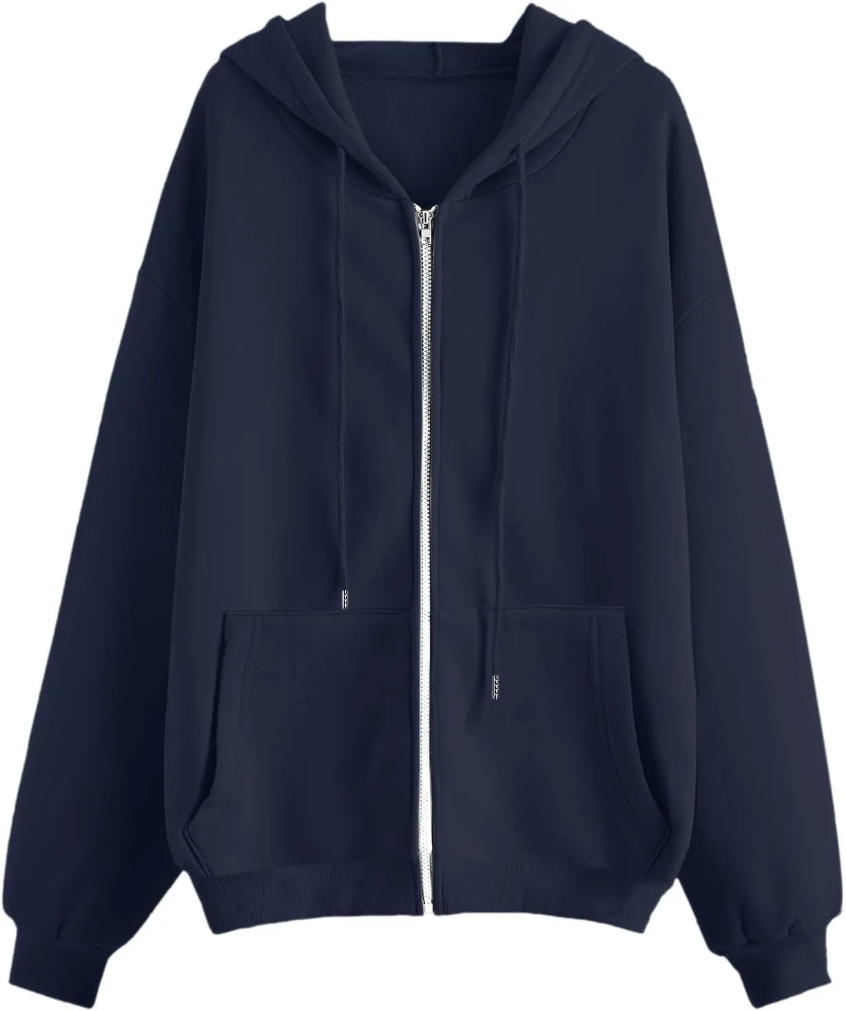 Womens Zip Up Hoodies Lightweight Fleece Jackets Oversized Long Sleeve Preppy Sweatshirt 2024 Fall Outfits Y2k Clothes