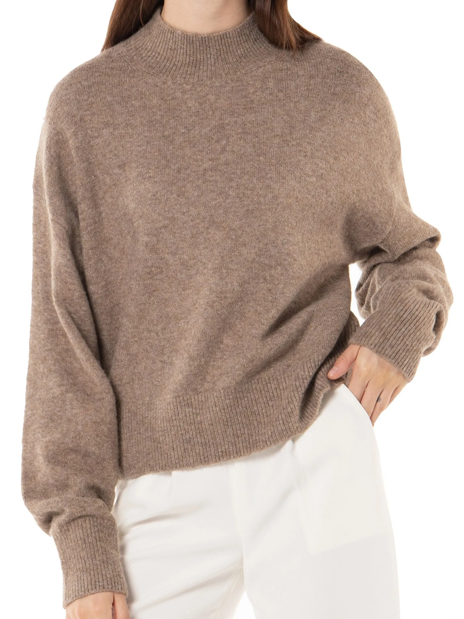 Woolicity Mock Neck Oversized Loose Sweater