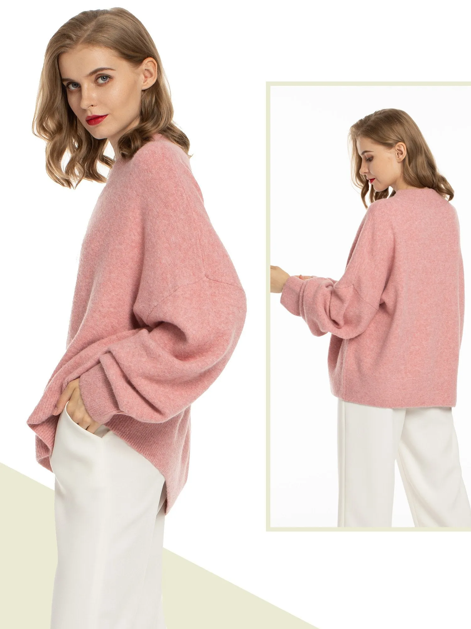 Woolicity Mock Neck Oversized Loose Sweater