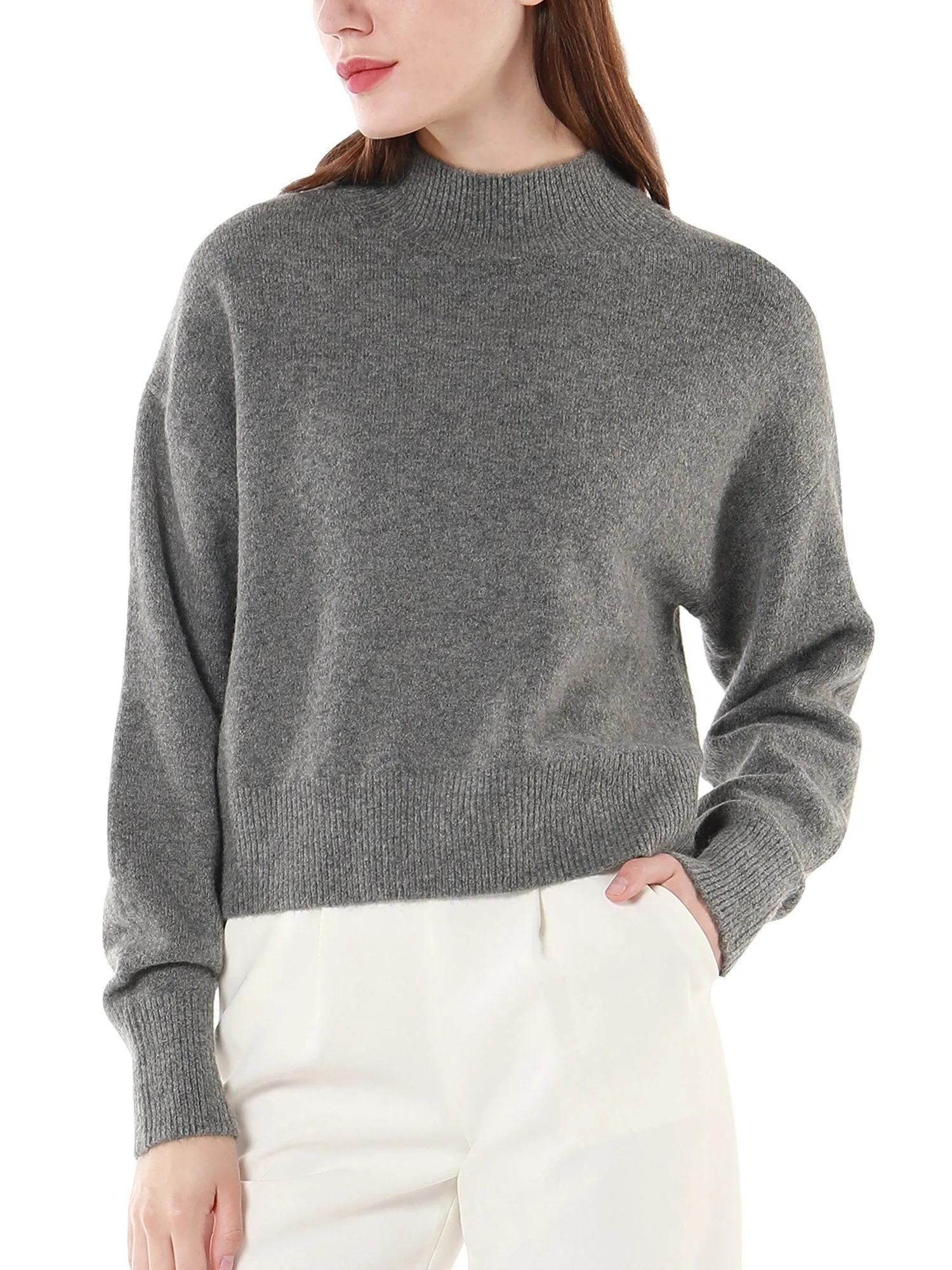 Woolicity Mock Neck Oversized Loose Sweater
