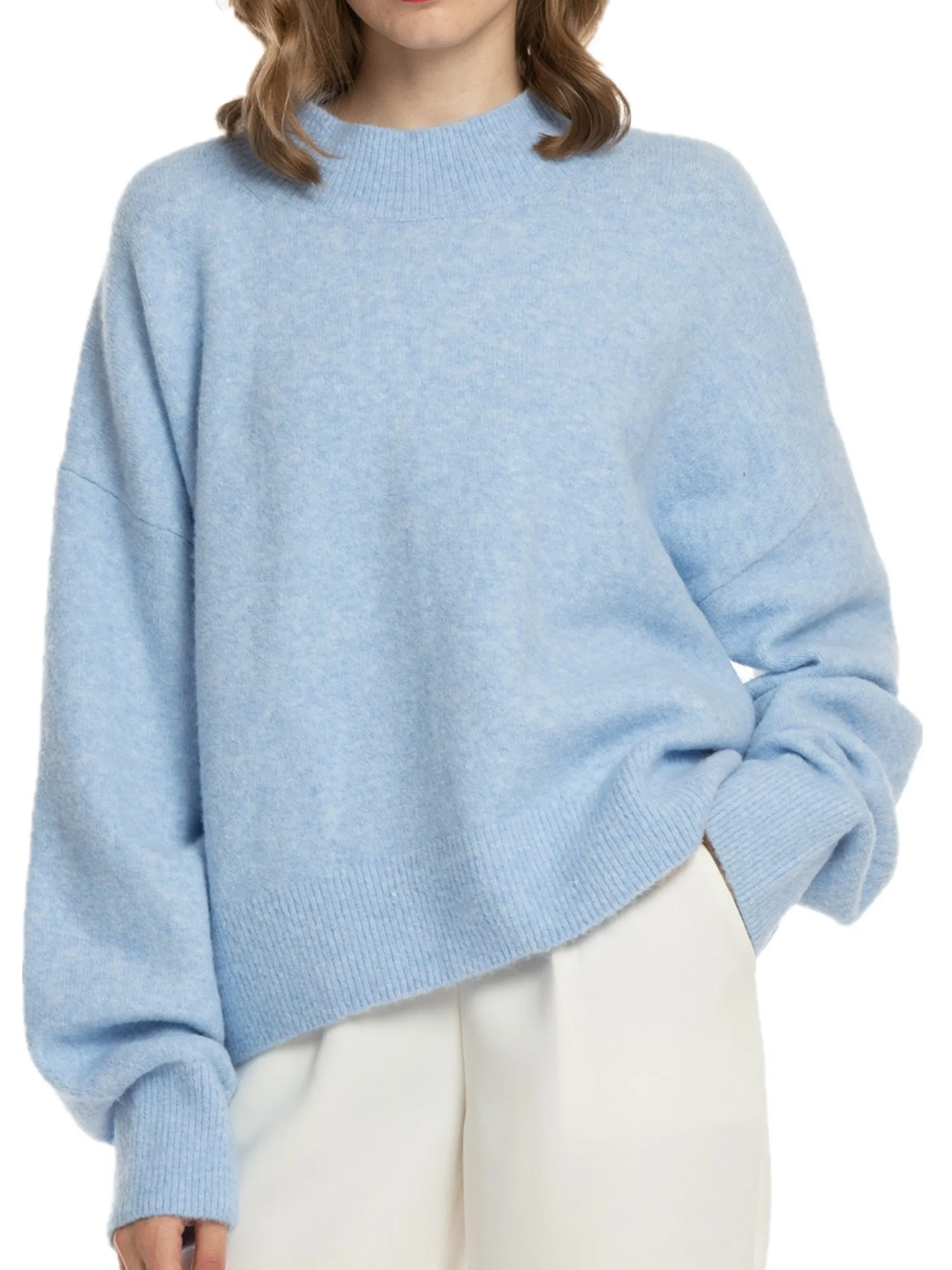 Woolicity Mock Neck Oversized Loose Sweater